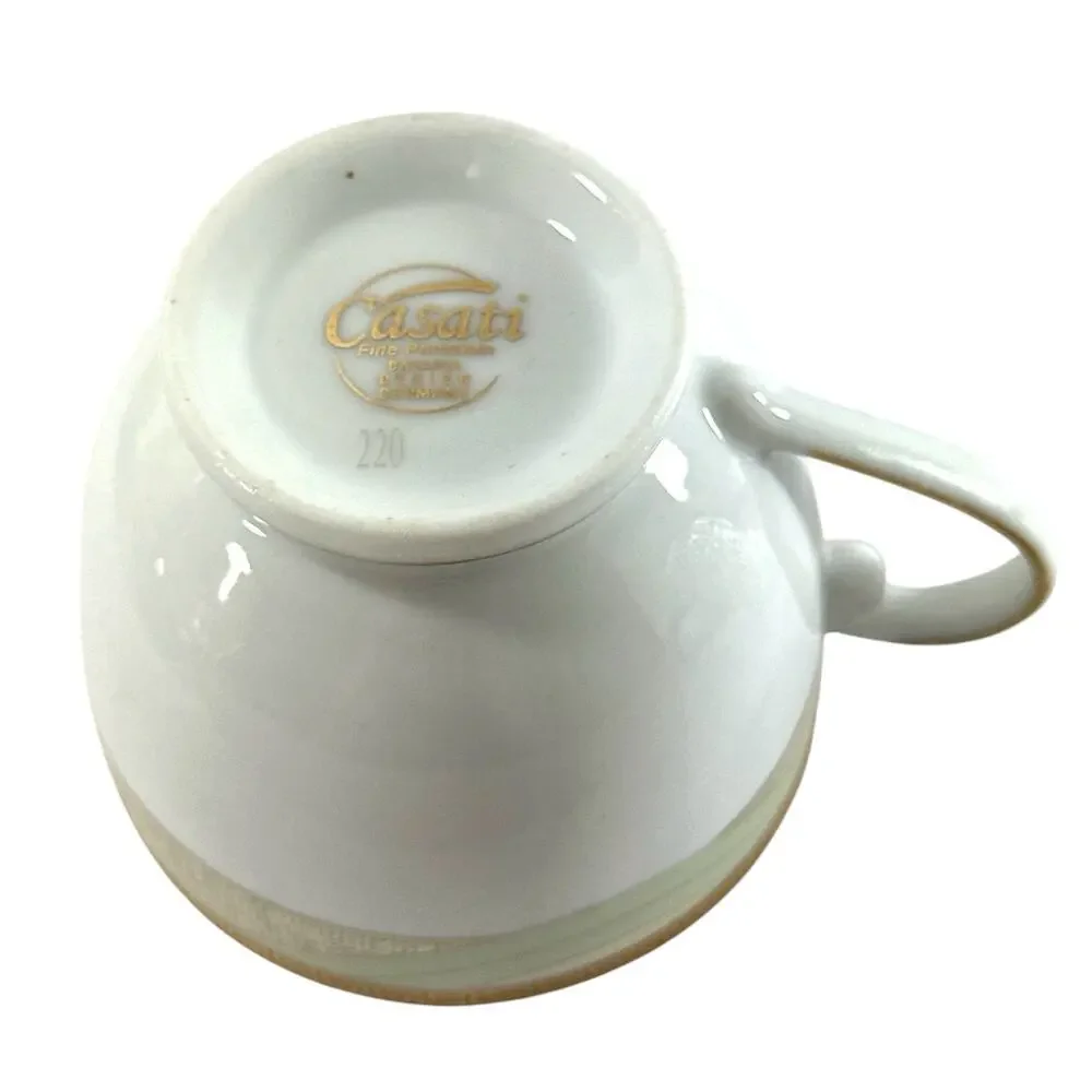 Casati Bavaria Germany Fine Porcelain Cup & Saucer Gold Trim Leaf Pattern Set